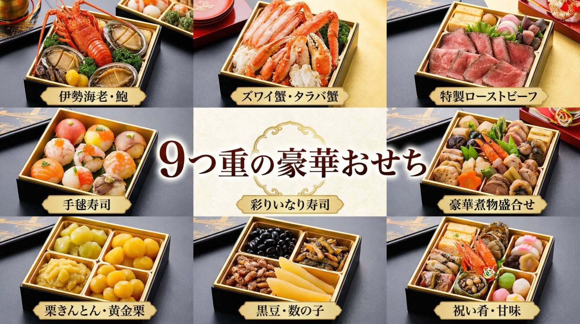 9つ重の豪華おせち料理の内容