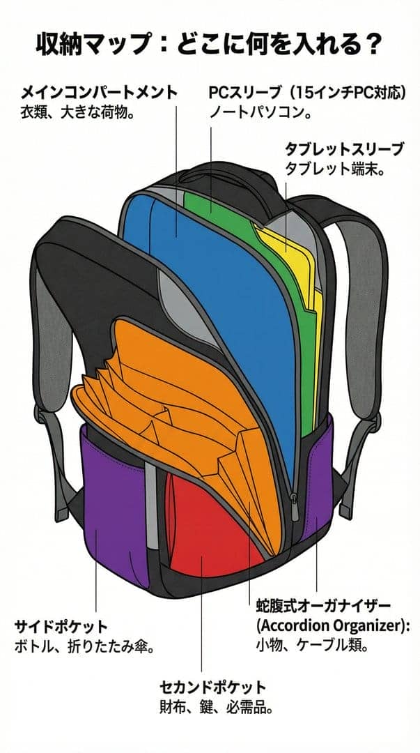 収納マップ:どこに何を入れる?