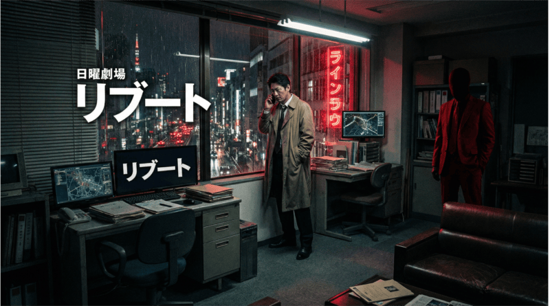 日曜劇場『リブート』のドラマティックな都会の夜景とNPO法人のイメージ