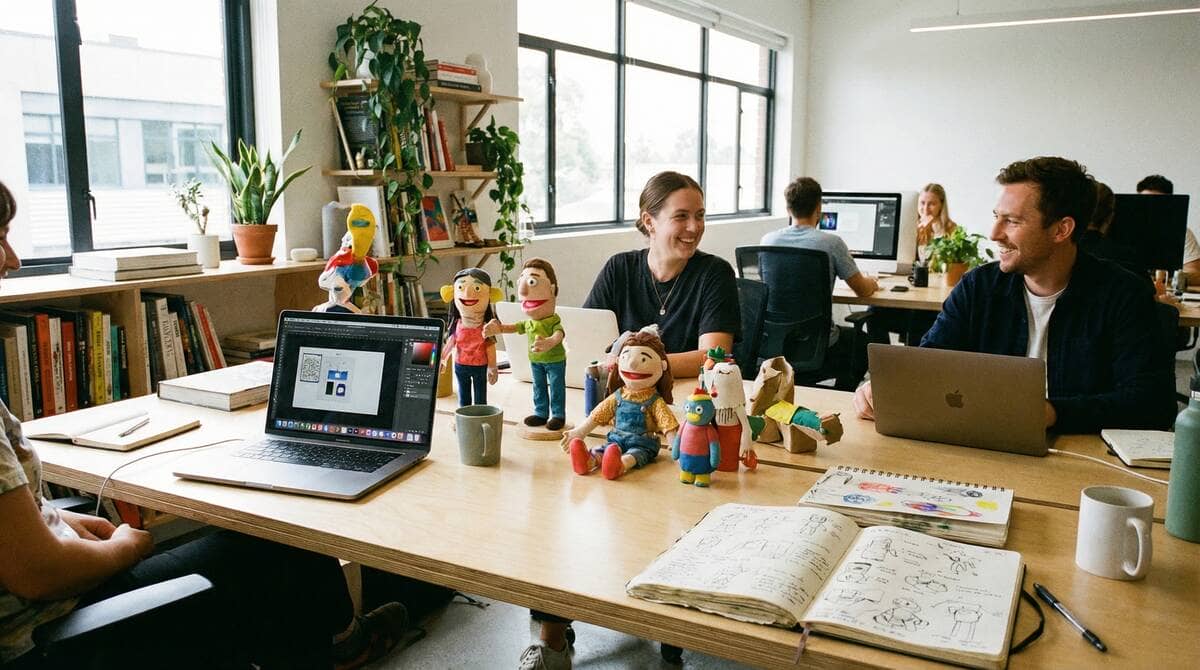 クリエイティブな制作会社のオフィス風景イメージ
