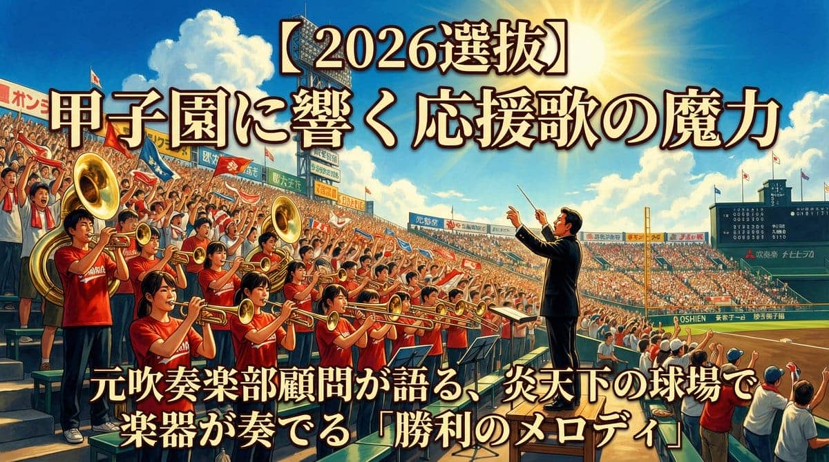2026年選抜高校野球 甲子園のアルプス席でブラスバンドが演奏する感動的な風景
